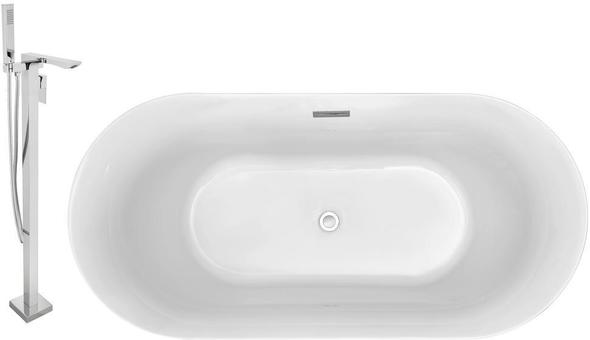 bear foot tub Streamline Bath Set of Bathroom Tub and Faucet White Soaking Freestanding Tub