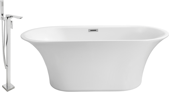 best jacuzzi tub Streamline Bath Set of Bathroom Tub and Faucet White Soaking Freestanding Tub