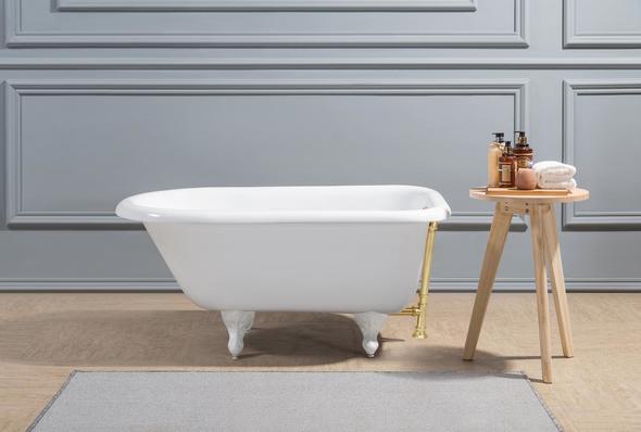 standing bath with shower Streamline Bath Bathroom Tub White Soaking Clawfoot Tub