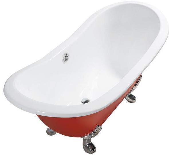 clawfoot tub faucet shower kit Streamline Bath Bathroom Tub Red Soaking Clawfoot Tub