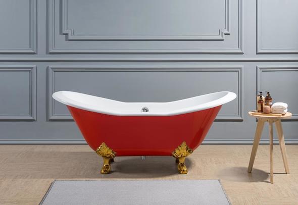 bathtub for two Streamline Bath Bathroom Tub Red Soaking Clawfoot Tub