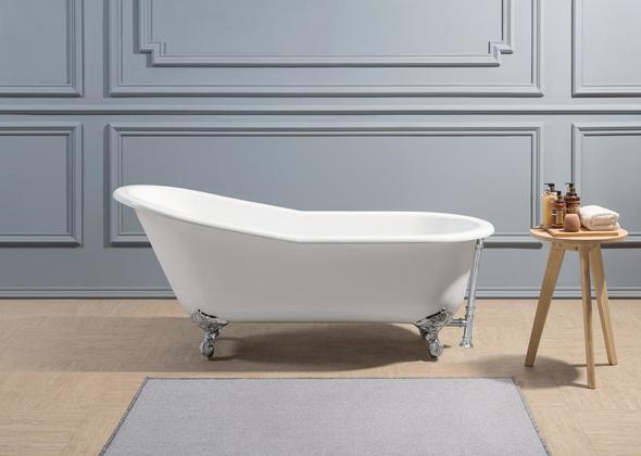 solid surface freestanding tub Streamline Bath Bathroom Tub White Soaking Clawfoot Tub