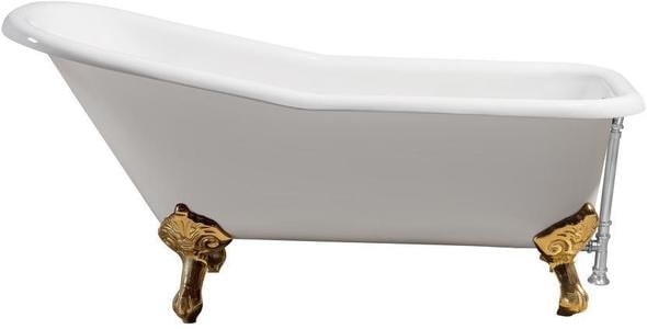 double ended tub Streamline Bath Bathroom Tub White Soaking Clawfoot Tub