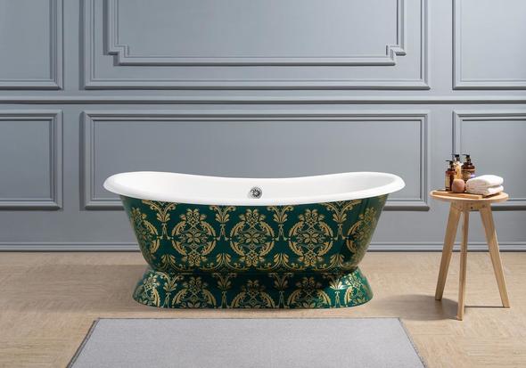 freestanding roll top bath Streamline Bath Bathroom Tub Green, Gold Soaking Freestanding Tub