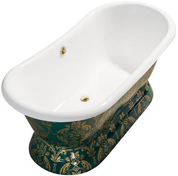 cedar bath tub Streamline Bath Bathroom Tub Green, Gold Soaking Freestanding Tub