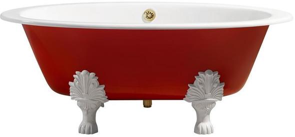 feet bathtub Streamline Bath Bathroom Tub Red Soaking Clawfoot Tub