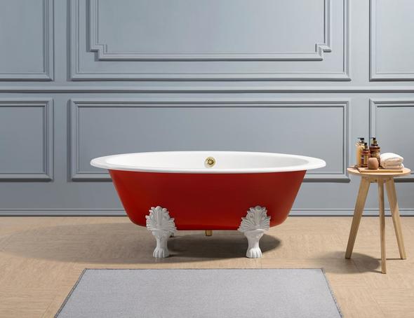 feet bathtub Streamline Bath Bathroom Tub Red Soaking Clawfoot Tub