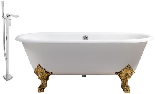 bathtub support for seniors Streamline Bath Set of Bathroom Tub and Faucet White Soaking Clawfoot Tub