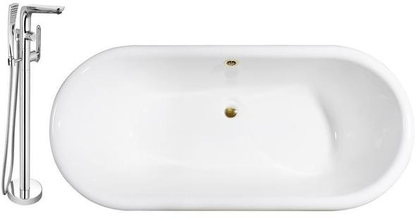 jetted bathtub for two Streamline Bath Set of Bathroom Tub and Faucet White Soaking Clawfoot Tub