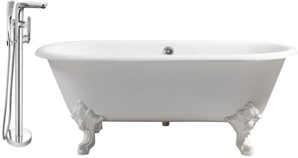old tub drain parts Streamline Bath Set of Bathroom Tub and Faucet White Soaking Clawfoot Tub