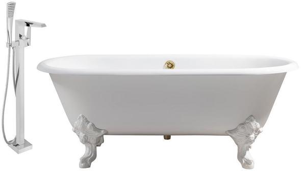 best tub faucet Streamline Bath Set of Bathroom Tub and Faucet White Soaking Clawfoot Tub
