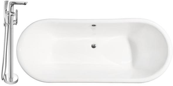 bear in bathtub Streamline Bath Set of Bathroom Tub and Faucet White Soaking Clawfoot Tub