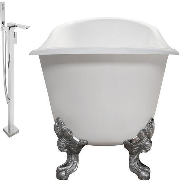 best bathtub drain kit Streamline Bath Set of Bathroom Tub and Faucet White Soaking Clawfoot Tub