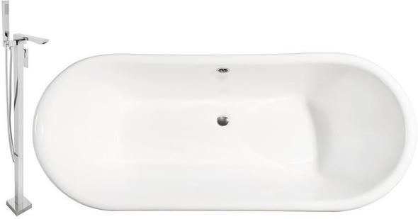 standing tub bathroom ideas Streamline Bath Set of Bathroom Tub and Faucet White Soaking Clawfoot Tub