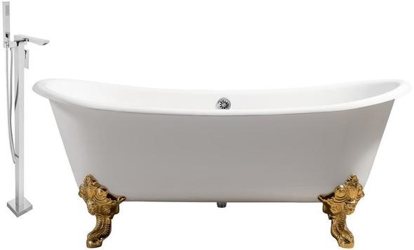 standing tub bathroom ideas Streamline Bath Set of Bathroom Tub and Faucet White Soaking Clawfoot Tub