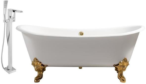 deep soaking tubs for sale Streamline Bath Set of Bathroom Tub and Faucet White Soaking Clawfoot Tub