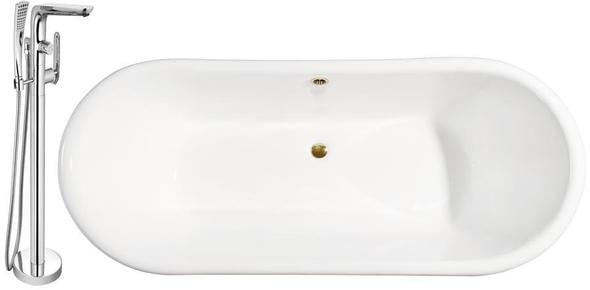 best freestanding tub faucet Streamline Bath Set of Bathroom Tub and Faucet White Soaking Clawfoot Tub