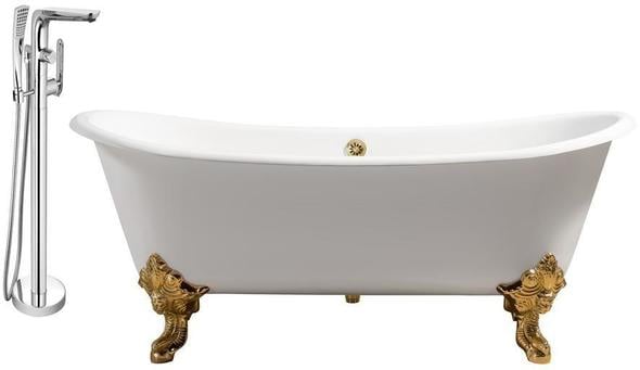 best freestanding tub faucet Streamline Bath Set of Bathroom Tub and Faucet White Soaking Clawfoot Tub