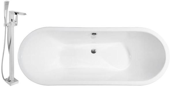 logo bath Streamline Bath Set of Bathroom Tub and Faucet Chrome  Soaking Freestanding Tub
