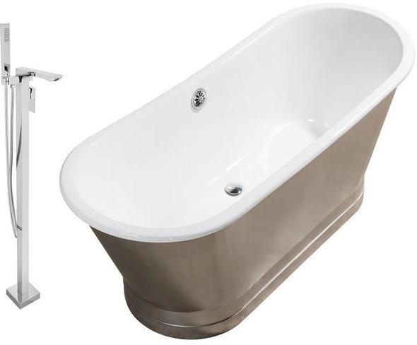 best bath tubs for soaking Streamline Bath Set of Bathroom Tub and Faucet Chrome  Soaking Freestanding Tub