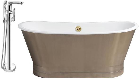 free standing bathtub ideas Streamline Bath Set of Bathroom Tub and Faucet Chrome  Soaking Freestanding Tub