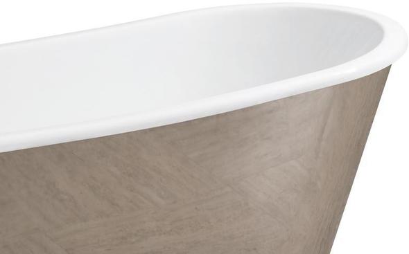free standing oval bathtub Streamline Bath Set of Bathroom Tub and Faucet Chrome  Soaking Freestanding Tub