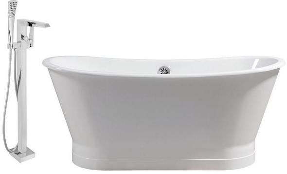 freestanding tub and shower ideas Streamline Bath Set of Bathroom Tub and Faucet White Soaking Freestanding Tub