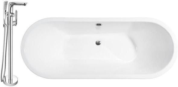 tub support Streamline Bath Set of Bathroom Tub and Faucet White Soaking Freestanding Tub