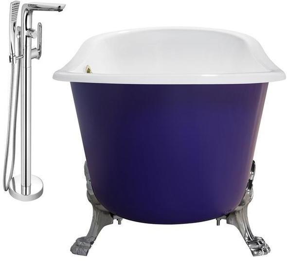 maax tub shower Streamline Bath Set of Bathroom Tub and Faucet Purple Soaking Clawfoot Tub