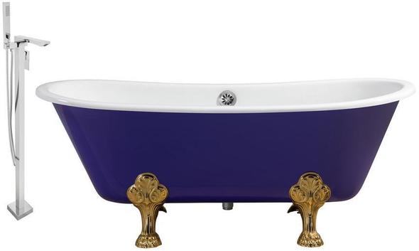bathtub stopper kit Streamline Bath Set of Bathroom Tub and Faucet Purple Soaking Clawfoot Tub
