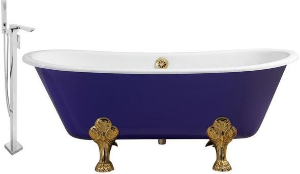 shower and freestanding tub ideas Streamline Bath Set of Bathroom Tub and Faucet Purple Soaking Clawfoot Tub