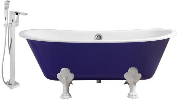 freestanding bath ideas Streamline Bath Set of Bathroom Tub and Faucet Purple Soaking Clawfoot Tub