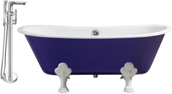bathtub cover wood Streamline Bath Set of Bathroom Tub and Faucet Purple Soaking Clawfoot Tub