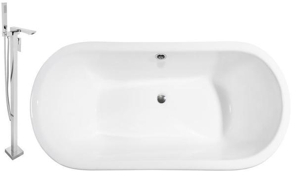 big deep tub Streamline Bath Set of Bathroom Tub and Faucet Purple Soaking Clawfoot Tub