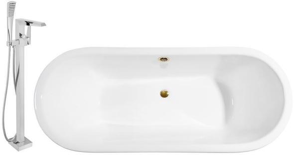 bathroom ideas with freestanding bath Streamline Bath Set of Bathroom Tub and Faucet Purple Soaking Clawfoot Tub