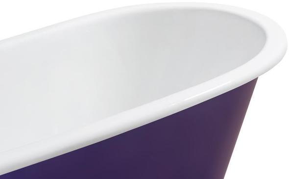 wooden bathtub for sale Streamline Bath Set of Bathroom Tub and Faucet Purple Soaking Clawfoot Tub