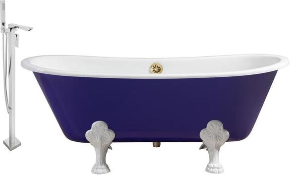 tub base Streamline Bath Set of Bathroom Tub and Faucet Purple Soaking Clawfoot Tub