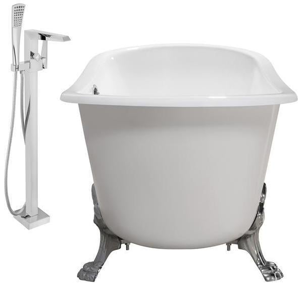 loose standing baths Streamline Bath Set of Bathroom Tub and Faucet Purple Soaking Clawfoot Tub