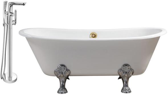 freestanding wood tub Streamline Bath Set of Bathroom Tub and Faucet Purple Soaking Clawfoot Tub