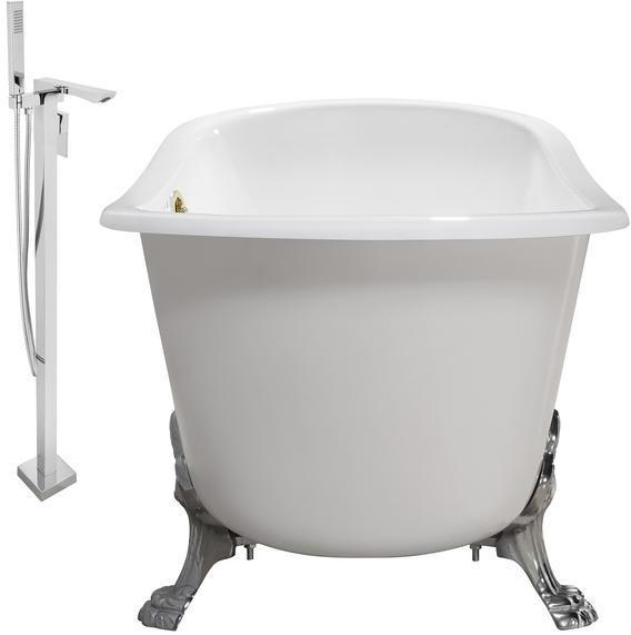 k tub Streamline Bath Set of Bathroom Tub and Faucet Purple Soaking Clawfoot Tub