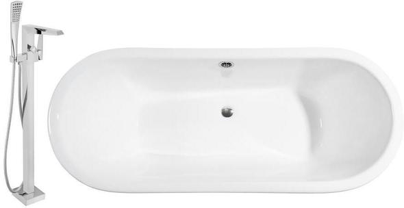 1 piece tub Streamline Bath Set of Bathroom Tub and Faucet Purple Soaking Clawfoot Tub
