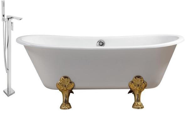 bathtub logo Streamline Bath Set of Bathroom Tub and Faucet Purple Soaking Clawfoot Tub