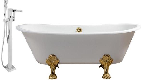 pedestal bathtub with shower Streamline Bath Set of Bathroom Tub and Faucet Purple Soaking Clawfoot Tub