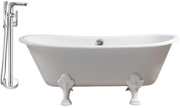 freestanding tub with shower ideas Streamline Bath Set of Bathroom Tub and Faucet Purple Soaking Clawfoot Tub