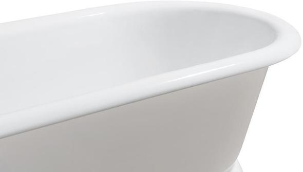 67 tub Streamline Bath Set of Bathroom Tub and Faucet White Soaking Freestanding Tub