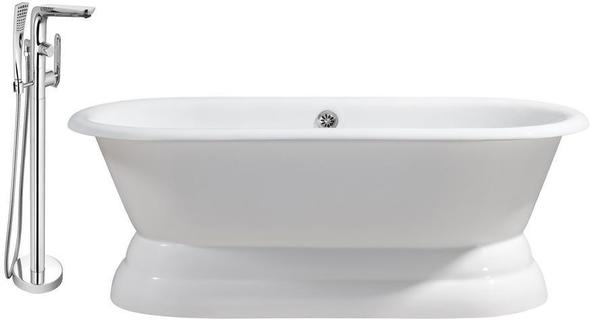 jetted tub for two Streamline Bath Set of Bathroom Tub and Faucet White Soaking Freestanding Tub