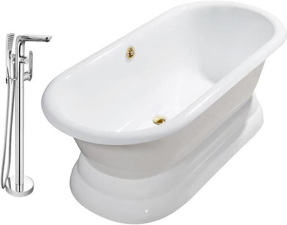 jacuzzi whirlpool bath how to use Streamline Bath Set of Bathroom Tub and Faucet White Soaking Freestanding Tub