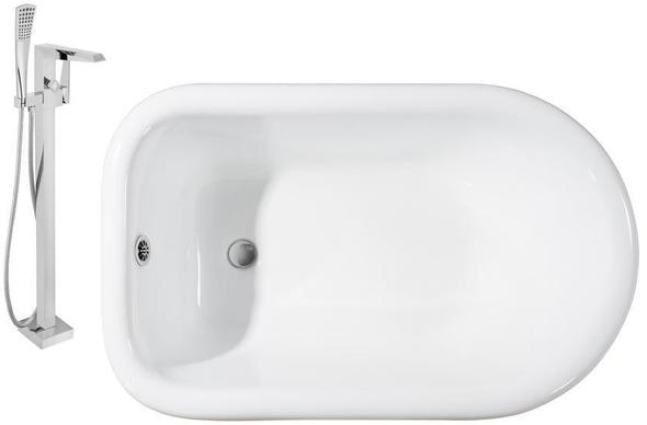 victorian bath tubs Streamline Bath Set of Bathroom Tub and Faucet White Soaking Clawfoot Tub