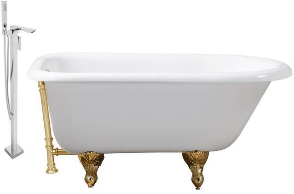 double jacuzzi bath Streamline Bath Set of Bathroom Tub and Faucet White Soaking Clawfoot Tub