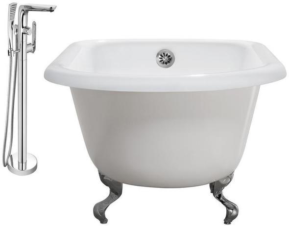 freestanding bathtub brands Streamline Bath Set of Bathroom Tub and Faucet White Soaking Clawfoot Tub